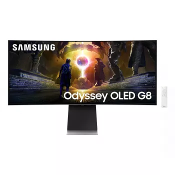 Monitor komputerowy Samsung G85SD 86,4 cm (34 cale) 3440 x 1440 pikseli UltraWide Quad HD OLED Srebrny