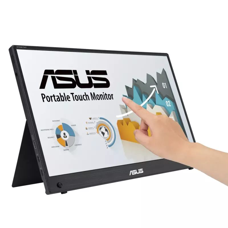 ASUS ZenScreen MB16AHT monitor komputerowy 39,6 cm (15,6 cala) 1920 x 1080 pikseli Full HD ekran dotykowy Czarny