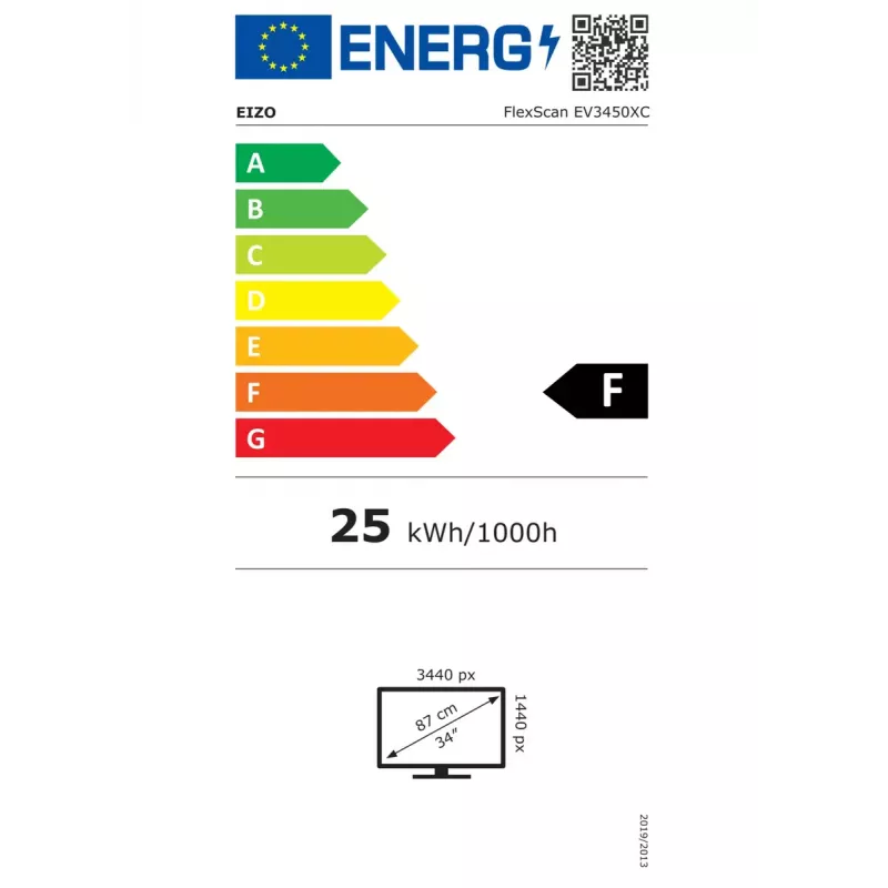 Monitor komputerowy EIZO FlexScan EV3450XC-BK 86,6 cm (34,1 cala) 3440 x 1440 pikseli UltraWide Quad HD LCD Czarny