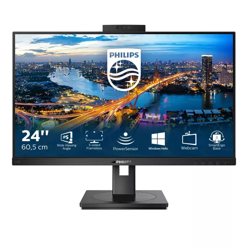 Philips B Line 242B1H/00 monitor komputerowy 60,5 cm (23,8 cala) 1920 x 1080 pikseli Full HD LED Czarny