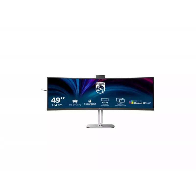 Philips 49B2U6903CH/00 monitor komputerowy 124,5 cm (49 cali) 5120 x 1440 pikseli Dual QHD LCD Szary
