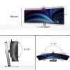 Philips 49B2U6903CH/00 monitor komputerowy 124,5 cm (49 cali) 5120 x 1440 pikseli Dual QHD LCD Szary