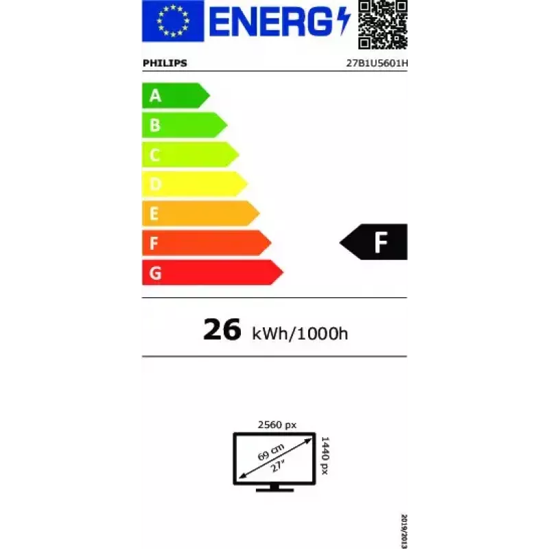 Philips 5000 series 27B1U5601H/00 monitor komputerowy 68.6 cm (27 cali) 2560 x 1440 pikseli Quad HD LCD Czarny