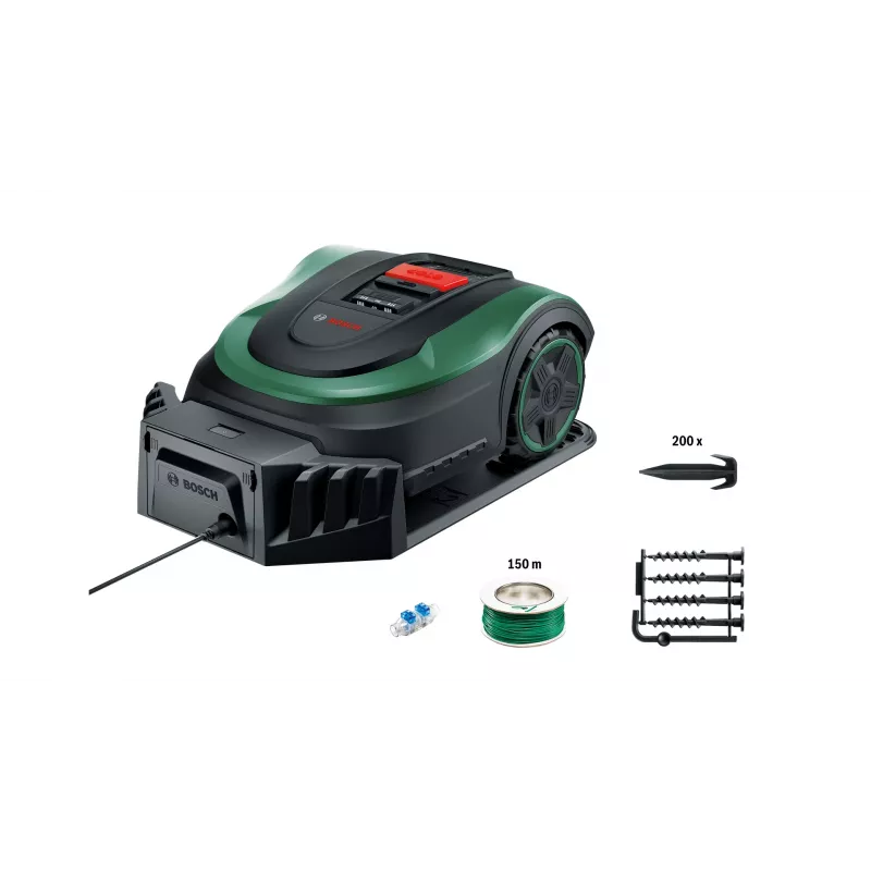 Kosiarka robotowa Bosch Indego S 500, akumulatorowa, czarno-zielona