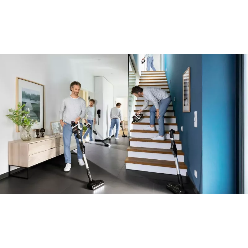 Bosch BSS711W odkurzacz pionowy/szczotka elektryczna, bateryjny, do czyszczenia na sucho, bezworkowy, 0,3 l, czarny, srebrny, biały