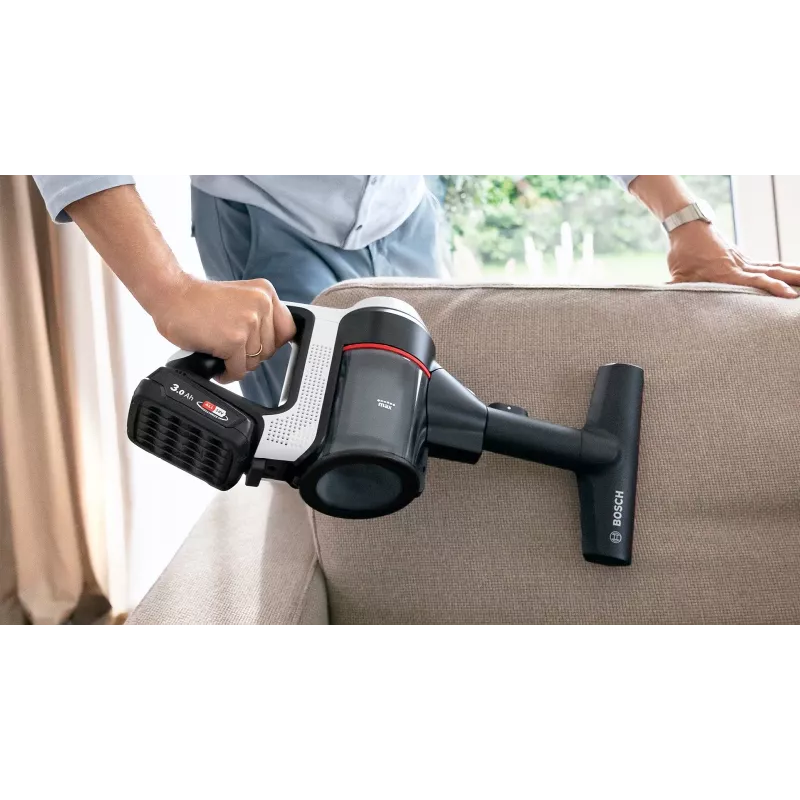 Bosch BSS711W odkurzacz pionowy/szczotka elektryczna, bateryjny, do czyszczenia na sucho, bezworkowy, 0,3 l, czarny, srebrny, biały