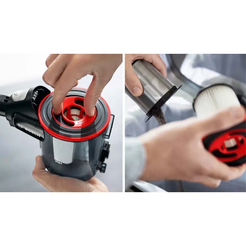 Bosch BSS711W odkurzacz pionowy/szczotka elektryczna, bateryjny, do czyszczenia na sucho, bezworkowy, 0,3 l, czarny, srebrny, biały