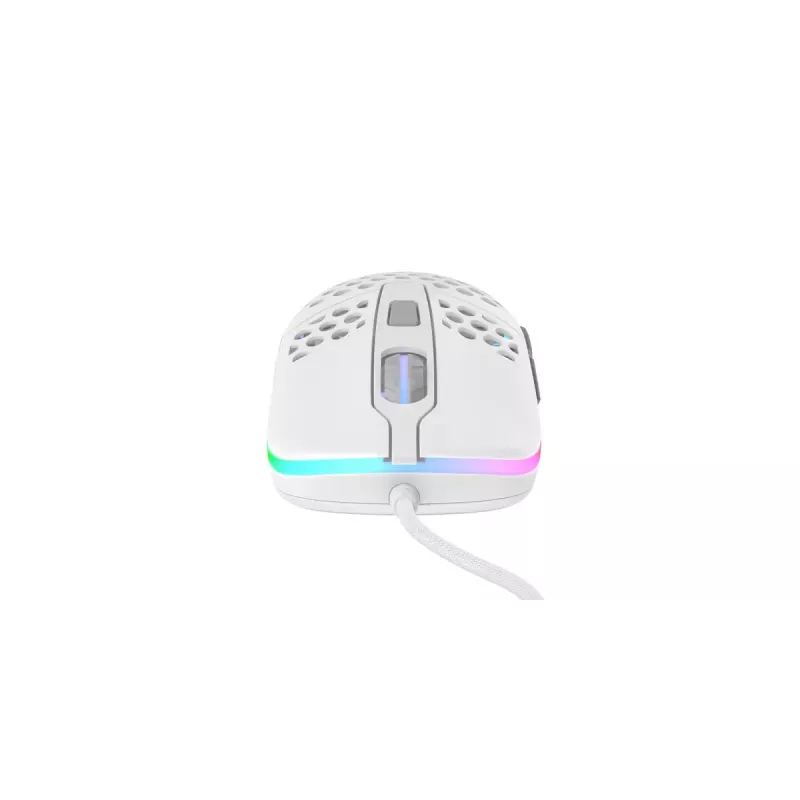 XTRFY M42 symetryczna mysz gamingowa — sensor optyczny, 16 000 DPI, USB Type-A, biała, RGB