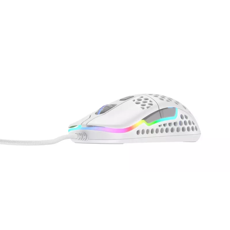 XTRFY M42 symetryczna mysz gamingowa — sensor optyczny, 16 000 DPI, USB Type-A, biała, RGB
