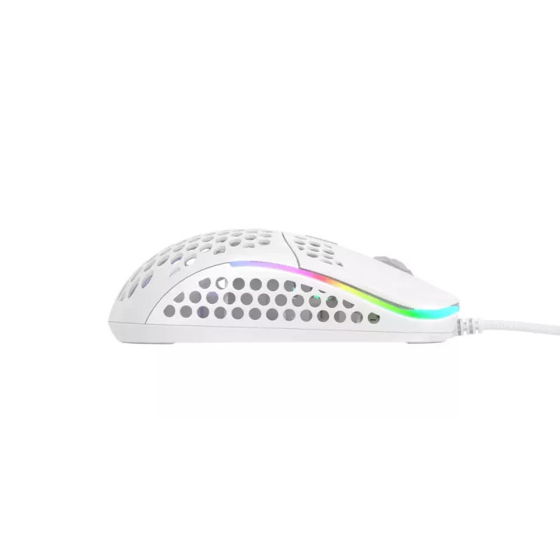 XTRFY M42 symetryczna mysz gamingowa — sensor optyczny, 16 000 DPI, USB Type-A, biała, RGB