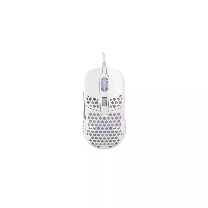 XTRFY M42 symetryczna mysz gamingowa — sensor optyczny, 16 000 DPI, USB Type-A, biała, RGB