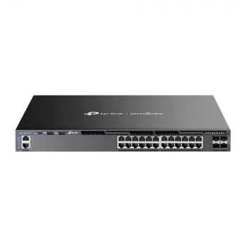 TP-Link Omada 24-portowy gigabitowy przełącznik zarządzalny L3 z możliwością stackowania, PoE+ z 4 gniazdami 10G