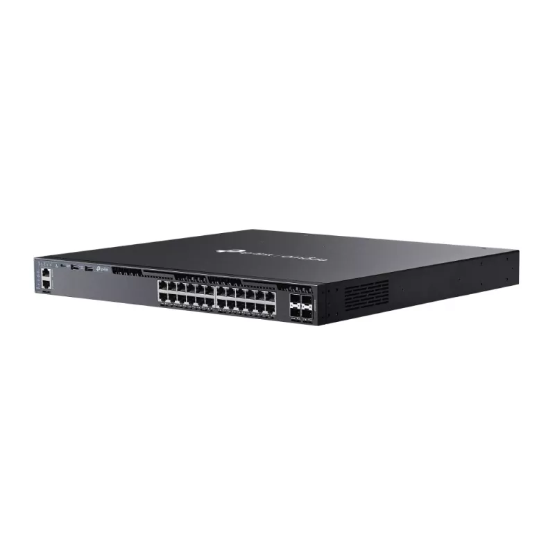 TP-Link Omada 24-portowy gigabitowy przełącznik zarządzalny L3 z możliwością stackowania, PoE+ z 4 gniazdami 10G