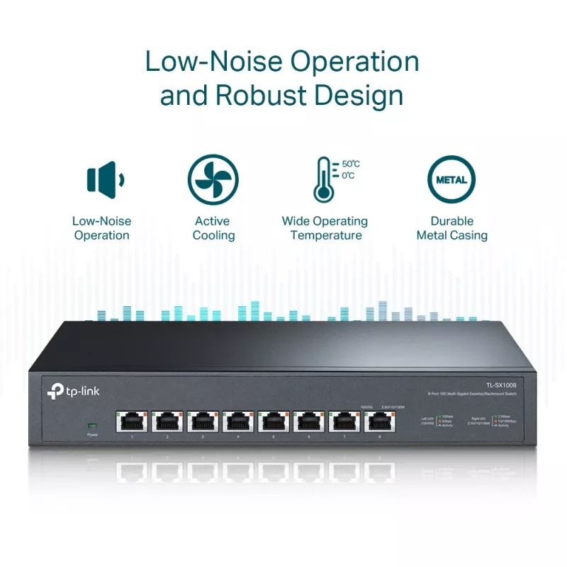 Przełącznik niezarządzalny TP-Link TL-SX1008 8-portowy 10G Desktop/Rackmount