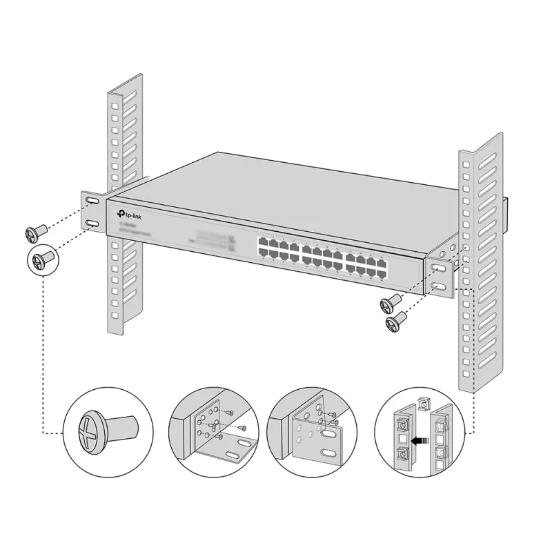 Zestaw montażowy TP-Link Omada Rack Mount Kit 13-calowy Metal Czarny
