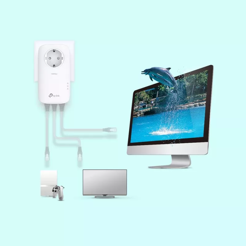 TP-Link TL-PA8033P KIT adapter sieciowy PowerLine 1300 Mbit/s Ethernet LAN Biały 2 szt.