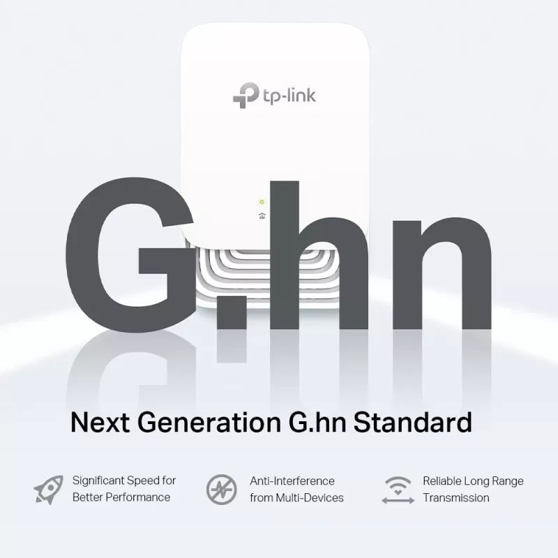 TP-Link G.hn1200 Powerline Kit, 607 Mbit/s, Gigabit Ethernet, 10,100,1000 Mbit/s, HomePlug AV2, 300 m, biały