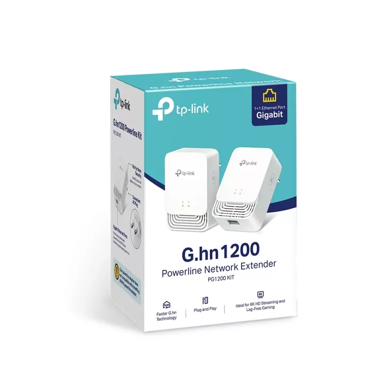 TP-Link G.hn1200 Powerline Kit, 607 Mbit/s, Gigabit Ethernet, 10,100,1000 Mbit/s, HomePlug AV2, 300 m, biały
