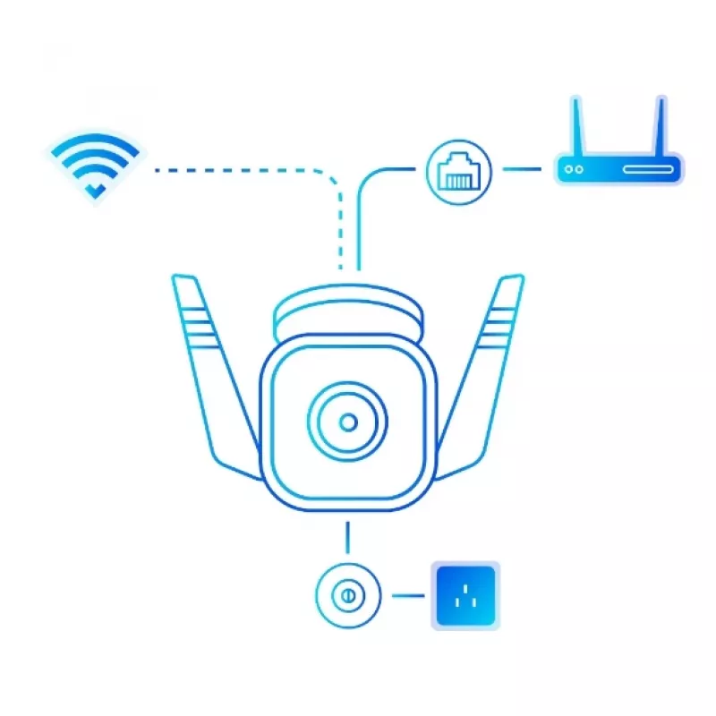TP-Link Tapo Outdoor Security Wi-Fi Camera, kamera bezpieczeństwa IP, zewnętrzna, przewodowa i bezprzewodowa, Amazon Alexa i Asystent Google, CE, sufitowa/ścienna