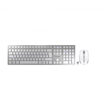 CHERRY DW 9100 cienki klawiatura z myszą Uniwersalny RF Bezprzewodowy + Bluetooth QWERTY UK English Srebrny