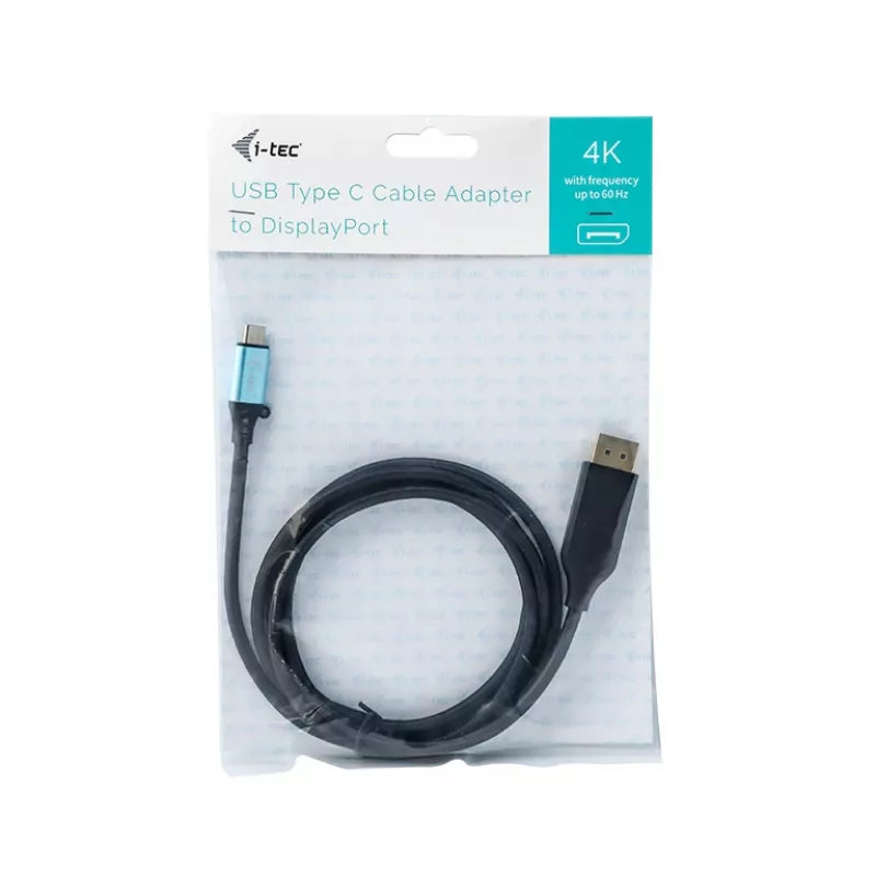 Adapter kablowy i-tec USB-C DisplayPort 4K / 60 Hz 200 cm, 2 m, USB Type-C, DisplayPort, męski, męski, 3840 x 2160 pikseli