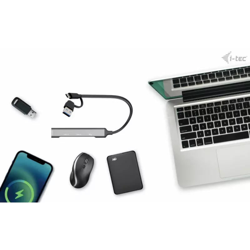 i-tec USB-C/USB-A metalowy HUB 1x USB 3.0 + 3x USB 2.0