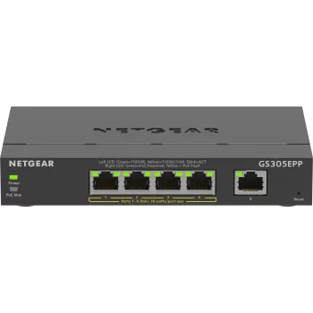 NETGEAR 5-portowy przełącznik zarządzalny Gigabit Ethernet (GS305EPP)