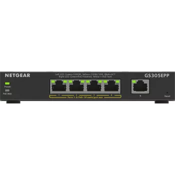 NETGEAR 5-portowy przełącznik zarządzalny Gigabit Ethernet (GS305EPP)