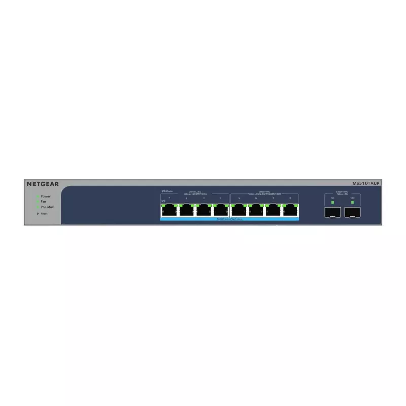 NETGEAR MS510TXUP przełącznik sieciowy Zarządzalny L2/L3/L4 10G Ethernet (100/1000/10000) Power over Ethernet (PoE) Szary, Niebieski