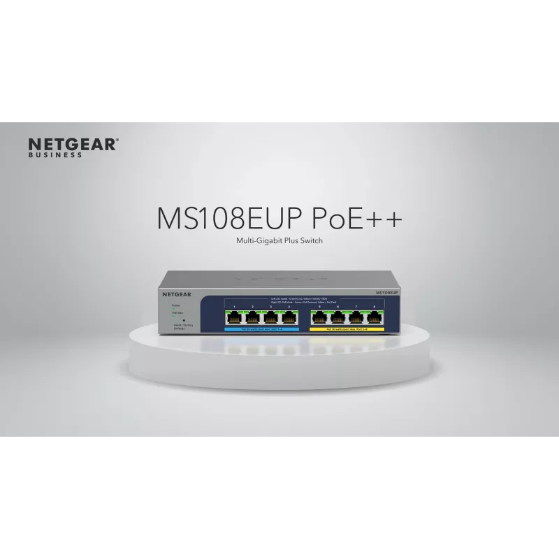 NETGEAR 8-port Ultra60 PoE++ Multi-Gigabit (2.5G) Ethernet Plus Switch Managed L2/L3 2.5G Ethernet (100/1000/2500) Power over Ethernet (PoE) szary