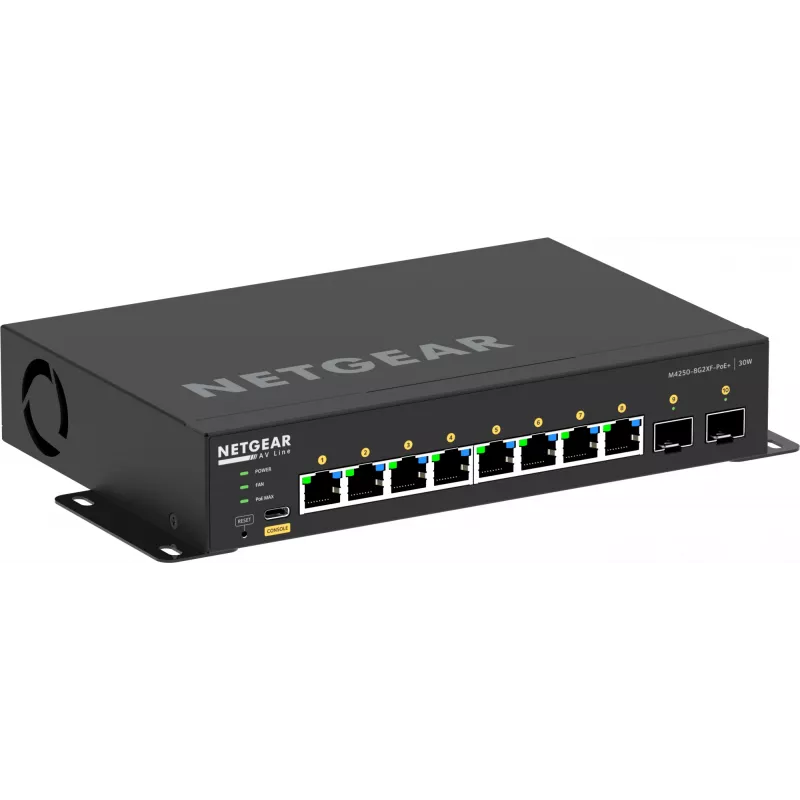 Przełącznik zarządzalny NETGEAR GSM4210PX 8x1G PoE+ 220W 2xSFP+