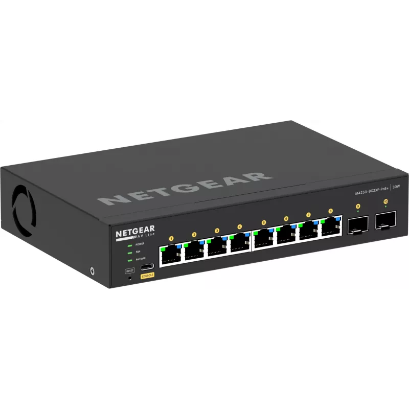 Przełącznik zarządzalny NETGEAR GSM4210PX 8x1G PoE+ 220W 2xSFP+
