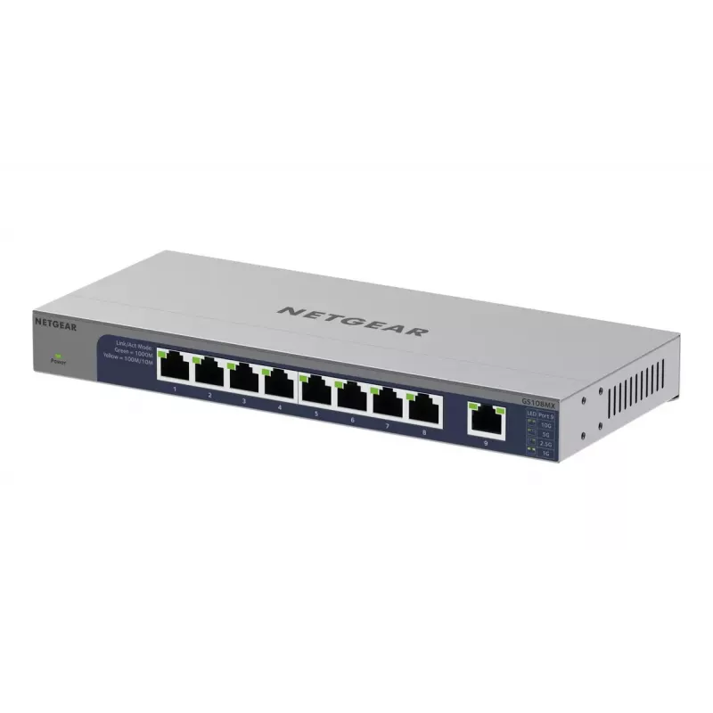 NETGEAR GS108MX-100EUS przełącznik sieciowy Niezarządzalny L2 Gigabit Ethernet (10/100/1000) Desktop/montaż na ścianie