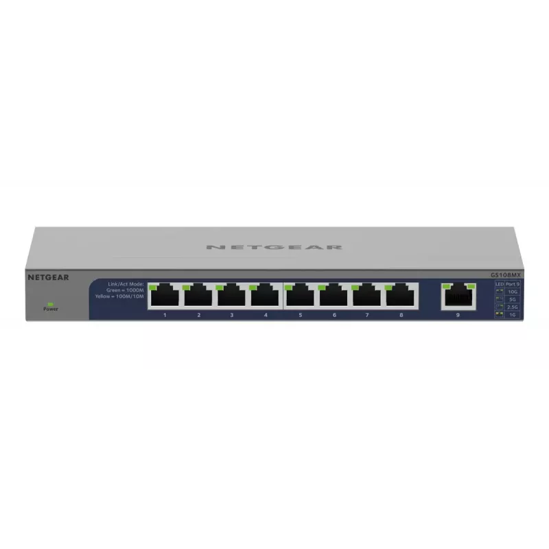 NETGEAR GS108MX-100EUS przełącznik sieciowy Niezarządzalny L2 Gigabit Ethernet (10/100/1000) Desktop/montaż na ścianie