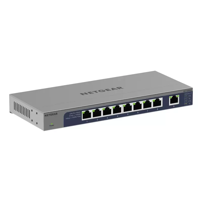 NETGEAR GS108MX-100EUS przełącznik sieciowy Niezarządzalny L2 Gigabit Ethernet (10/100/1000) Desktop/montaż na ścianie