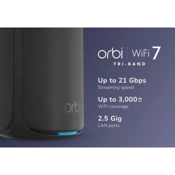 NETGEAR RBE870B Trójzakresowy (2,4 GHz / 5 GHz / 6 GHz) Wi-Fi 7 (802.11be) Czarny 4 Wewnętrzne