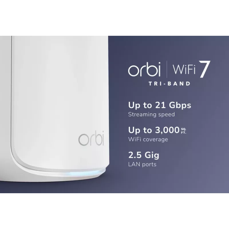 NETGEAR Orbi 870 Trójpasmowy (2,4 GHz / 5 GHz / 6 GHz) Wi-Fi 7 (802.11be) Biały 4 Wewnętrzne