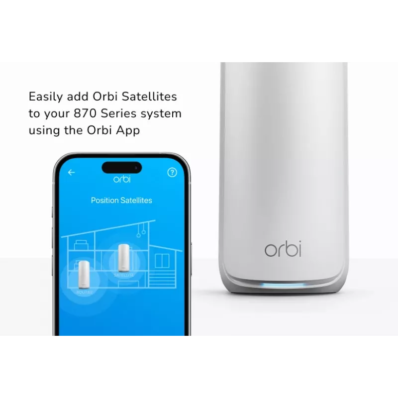 NETGEAR Orbi 870 Trójpasmowy (2,4 GHz / 5 GHz / 6 GHz) Wi-Fi 7 (802.11be) Biały 4 Wewnętrzne