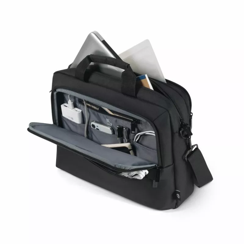 DICOTA Eco Top Traveller Core – Torba na notebooka 13–14,1 cala – czarna / 300D 100% poliester z recyklingu PET