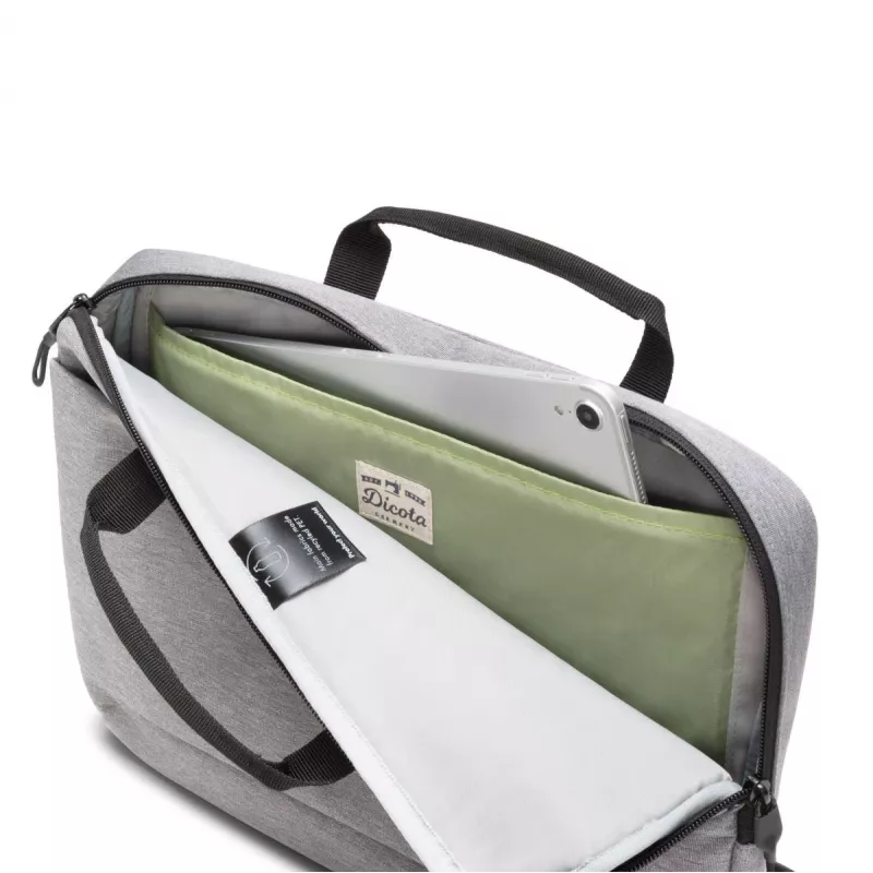 DICOTA cienki Eco Motion - 14-15.6in Etui na notebooka - Jasnoszary / 600d Rpe Polyester