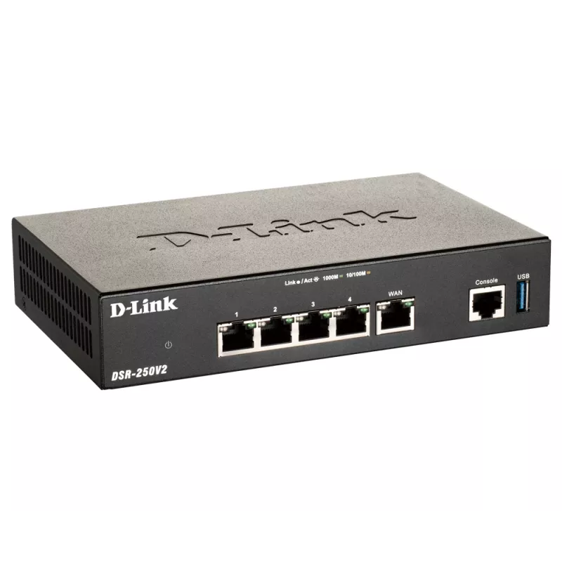 Router biurkowy D-Link DSR-250V2 Bezprzewodowy Gigabit Ethernet Czarny