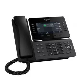 Telefon biurkowy DECT VoIP Gigaset P850W IP PRO – wyświetlacz TFT, PoE, słuchawka przewodowa i bezprzewodowa, Czarny