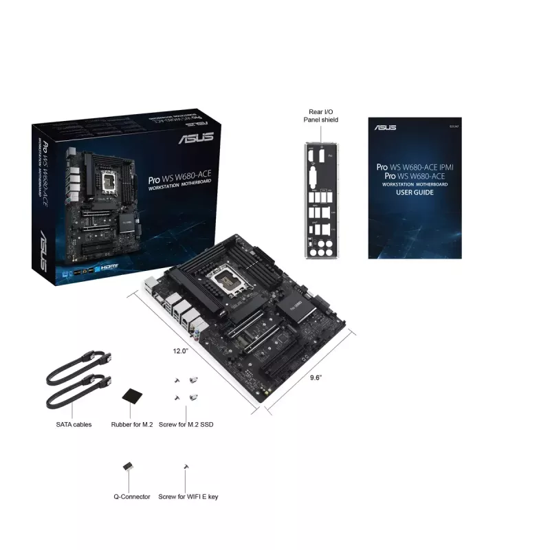 Płyta główna ASUS PRO WS W680-ACE — Intel W680 ATX, LGA 1700, DDR5, 4 DIMM (128 GB), 3x M.2, 2x 2.5Gb LAN, 7.1 audio