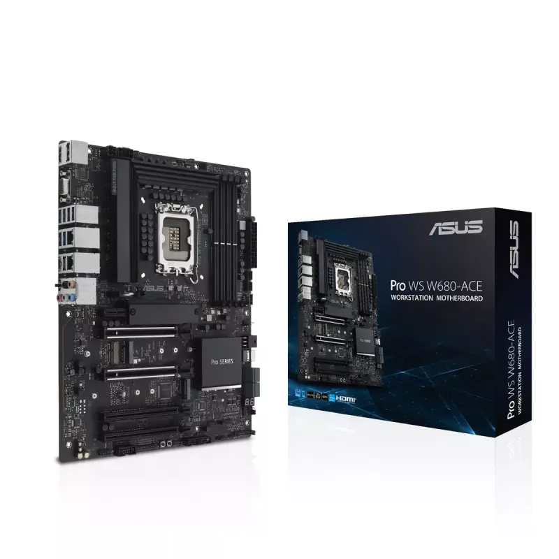 Płyta główna ASUS PRO WS W680-ACE — Intel W680 ATX, LGA 1700, DDR5, 4 DIMM (128 GB), 3x M.2, 2x 2.5Gb LAN, 7.1 audio