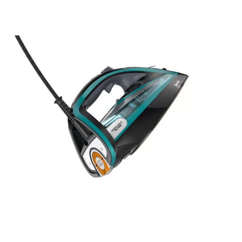 Tefal Ultimate Pure FV9844 Żelazko suche i parowe, stopa Durilium Autoclean, 3200 W, czarny, niebieski