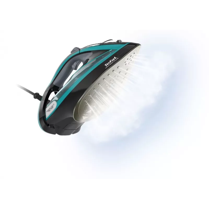 Tefal Ultimate Pure FV9844 Żelazko suche i parowe, stopa Durilium Autoclean, 3200 W, czarny, niebieski