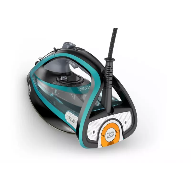 Tefal Ultimate Pure FV9844 Żelazko suche i parowe, stopa Durilium Autoclean, 3200 W, czarny, niebieski
