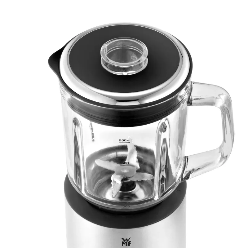 WMF KITCHENminis 0416490011 Blender stołowy 0,8 L 400 W Czarny, Stal nierdzewna, Przezroczysty