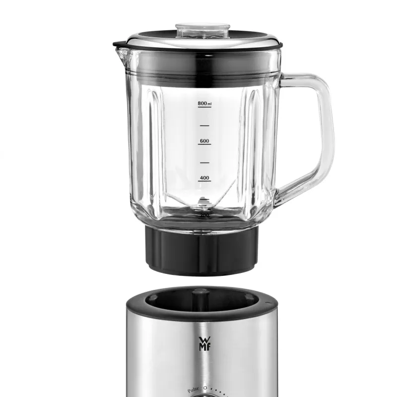 WMF KITCHENminis 0416490011 Blender stołowy 0,8 L 400 W Czarny, Stal nierdzewna, Przezroczysty