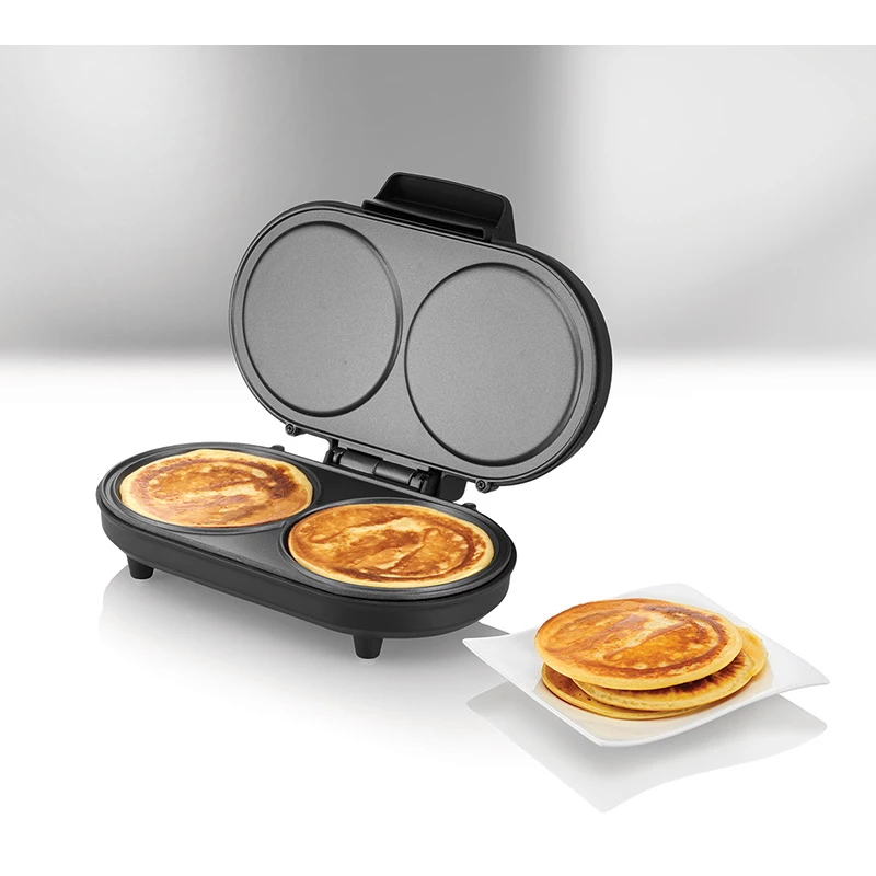Unold Pancake-Maker American, 2 naleśniki, czarny, stal nierdzewna, 13,5 cm, aluminium, obrotowy, 0,75 m